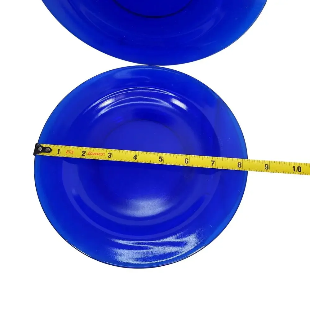 Anchor Hocking Cobalt Blue Salad Plates Lot of 2 Vtg 8.5
